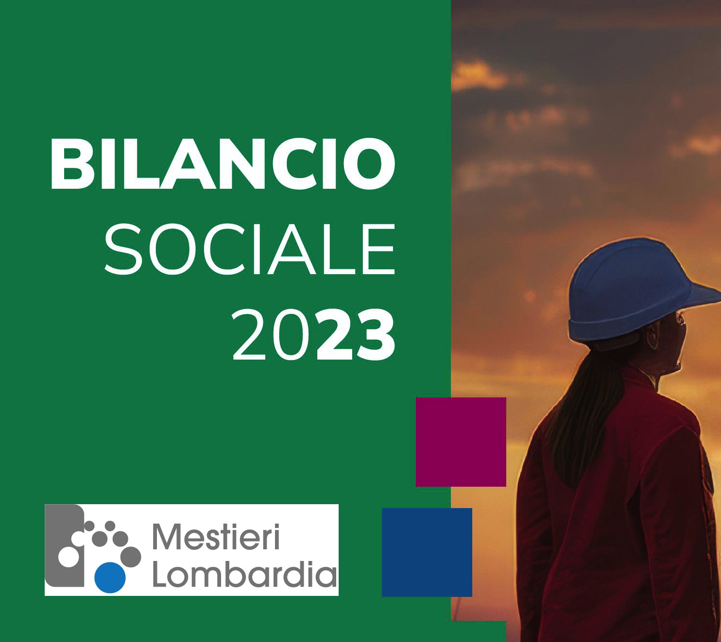 Copertina del Bilancio sociale di Mestieri Lombardia 2023